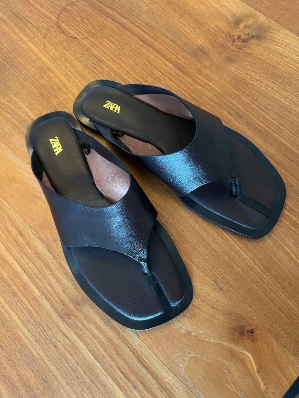 Zara Leather Sandals - Brown Size 36 - Picture 2 of 4